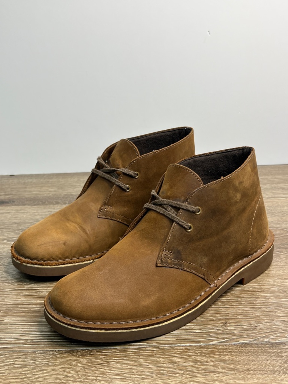 Clarks Leather Desert Chukka Boots | Brown Lace Up Ankle Boots Size 8.5